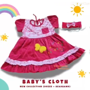 Dress Bayi Terbaru Pakaian Bayi Perempuan Baju Bayi Perempuan Terusan Baby Free Bandana Murah