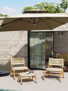 Dinggelvxing | Leisure Outdoor Umbrella With Storage for Three 3 Persons