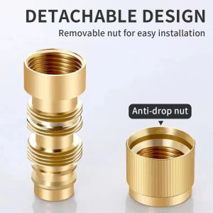 1/2" & 3/4" Brass Tap Hose Connector Faucet Pipe Connector Garden Water Pipe Quick Coupling Fittings Thread Spray Nozzle Garden Watering Tool