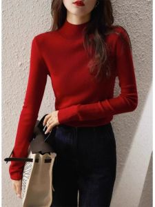 HUOLISI | Red Turtleneck Knit Base Layer Women 2026 Autumn and Winter Lucky Year