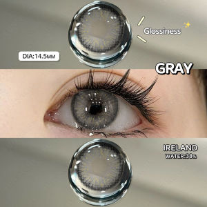 Funschy คอนแทคเลนส์ ตาโต สีเทา เงา คอนแทคเลนส์สี 1คู่+ตลับคอนแทคเลนส์ ชุดสูท ส่งไวจากไทย