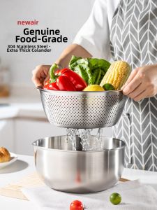 Food-Grade 304 Stainless Steel Basin Sieve and Water Strainer