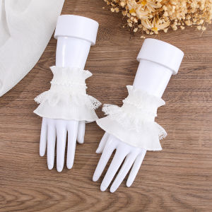 Áo Len Nữ Tay Giả Ren Đen Trắng Tay Giả Ngắn Tay Áo Bên Trong Tay Áo Còi Trang Trí Tay Áo Giả Mùa Thu 2024