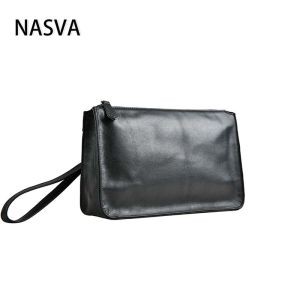 กระเป๋าคลัทช์หนังผู้ชายสีดำสบายๆกว้างขวาง iPad 7.9 นิ้ว NASVA