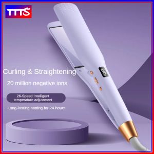 2 in 1 Hair Straightener hair Curler Iron LED Display Ceramic Coating Plate Ionic Flat Iron Wide Heating Plate Hair Styling Tools