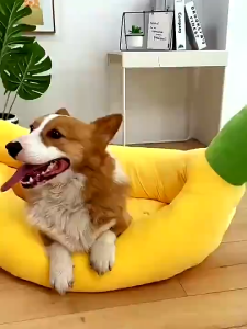 🍌 เตียงกล้วย 🍌 เตียงแมว เตียงสุนัข สุนัขและแมวที่เหมาะสม เสื่อกล้วย ล้างทำความสะอาดได้ เตียงสัตว์เลี้ยง นุ่มสบาย มีหลายขนาด