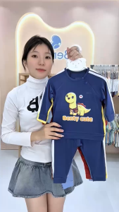 Bộ dài tay cài chéo thể thao in hình rùa BENTY BT094 chất liệu cao cấp đồ bộ cho bé mặc đi chơi