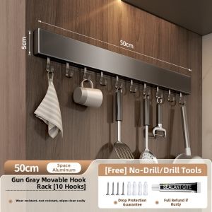 No Drill Hanging Suction Aluminum Storage Rack