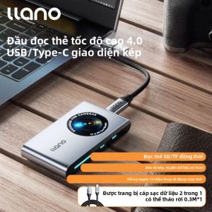 Đầu Đọc Thẻ USB 4.0 Tốc Độ Cao LLANO Khe Cắm Kép SD/TF Cho Thẻ Nhớ Máy Ảnh - Đọc Và Truyền Dữ Liệu Tương Tự