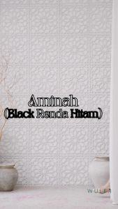 Wulfi Kaftan Abaya Aminah Hitam Dengan Renda