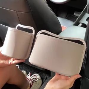 SEAMETAL Car Cup Holder Universal Car Seat Back Clip Storage Bag Waterproof PU Leather Side Door Stable Bottle Holder Organizer