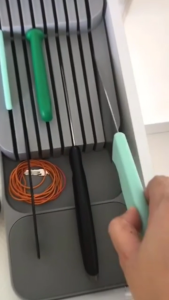 AKIRO Malaysia Knives Drawer Storage 2 Tray 9 Slot Knife Holder Fit for Most Knives Kitchen Ware Pisau Rak