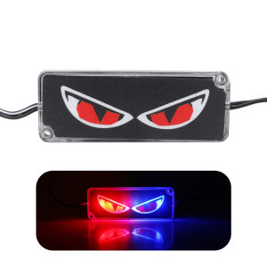 KEVANLY | 12-24V Motorcycle Snake Cat Eye LED Taillight License Plate Light Red Blue Flash Strobe Warning Light for Car Motorcycle RGB