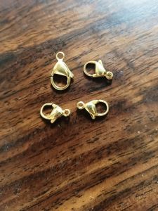 Phụ Kiện Trang Sức Kim Loại Chuỗi Hạt Tự Làm Bằng Thép Titan Móc Dây Chuyền Móc Khóa Màu Vàng Kim Móc Khóa Mặt Dây Vật Liệu Thủ Công Thép Không Gỉ