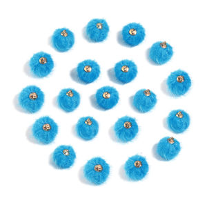 20 Chiếc Hạt Cườm Lông Thú Nhiều Màu Sắc 16mm Mặt Dây Chuyền Pompom Để Làm Đồ Trang Sức DIY - Phụ Kiện Vòng Cổ Vòng Tay Bông Tai