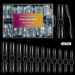 120 Chiếc 2 Mặt Kép Hình Thức Móng Khuôn Cho Poly Gel Móng Tay Phần Mở Rộng Hạnh Nhân & Vuông Acrylic Giả Đầu Full Bao Da Trên Hình Thức