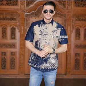 Kemeja Hem Batik Pria Dewasa Premium Kekinian Ukuran M L XL XXL Casual Modis Slim Fit Modern Trendy