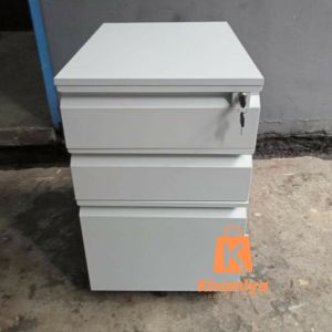 Light Gray Mobile Pedestal Cabinet Keylock (Full Metal / PVC Top) File Cabinet Under Desk Pedestal