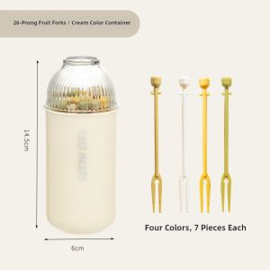 Stainless Steel Fruit Forks And Spoon Storage Canister Set for Home Use Childrens Dessert Snacks Small Display Piece