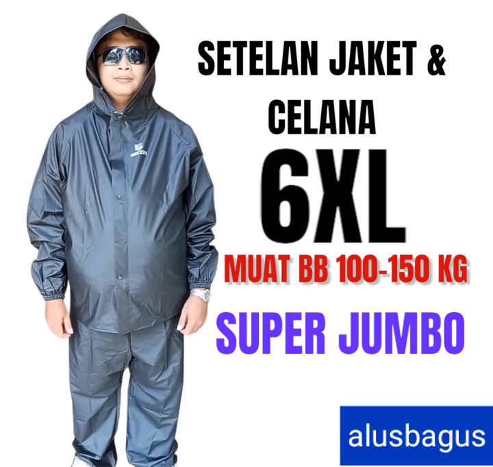 MANTEL JAS HUJAN JUMBO SETELAN MUAT DI BB 100-150 KG PRIA WANITA 4XL-6XL