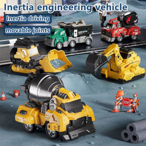 Inertia Transport Vehicle Childrens Gift Simulation Excavator Mixer Bulldozer Transport Vehicle Fall-Resistant Engineering Vehicle Toy Multifunctional engineering vehicle toy set: inertial vehicle tractor bulldozer mixer truck dump truck