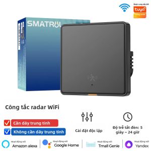 Công Tắc Cảm Biến Chuyển Động Thông Minh Tuya WiFi Điều Khiển Đèn Tường EU Tích Hợp Radar Phát Hiện Người Hẹn Giờ Bằng Giọng Nói Báo Động Điều Khiển Từ Xa Qua APP Không Cần Dây Trung Tính