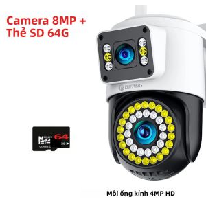 Camera An Ninh Ngoài Trời Yoosee 4K 8MP Hai Ống Kính Tự Động Theo Dõi Màn Hình Kép Camera Giám Sát IP CCTV