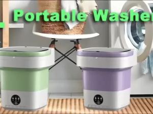 Portable Washing Machine Foldable 12L Mini Washer with Spin Dryer Basket 3 Modes for Underwear Garments & Baby Clothes