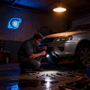 Garage Led Neon Sign Wrench Tool Engine Icon Wall Decor Wall Lamps In Auto Repair Shops Club Workshops And Parts Stores.