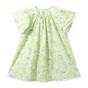 Original Design Mint Green  Style Girls Dress Childrens Clothing Cotton Fabric Summer New Arrival Sweet Style Dress