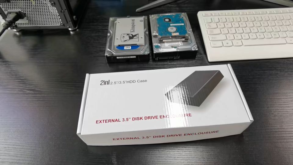 (SG) 3.5” Hard Disk Enclosure Superspeed USB 3.0 – Supports All HDD SSD Hard Drive External Portable for Windows Mac Linux for PC Computer Laptop Phone Tablet