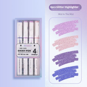 4 Colors Highlighter Pens Glitter Effects Gel Pens Writing Pens Set DIY Paper Cardstock Diary Drawing Marking Coloring For Girls