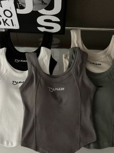 Áo Ba Lỗ Ngắn Phong Cách Thể Thao Mỹ Dành Cho Nữ Mùa Hè Thiết Kế Ngọt Ngào Và Cay Nồng Áo Khoác Ngoài Áo Lót Bên Trong