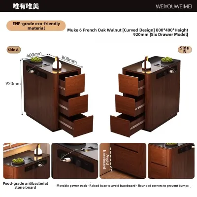Weimei | Freestanding Portable Antique Style Kitchen Island Rock Plate Countertop Cabinet