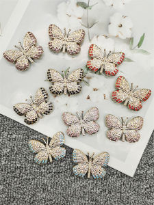 2PCS Resin Butterfly Shoe Charms Accessories Rhinestone Clogs Shoes Buckles DIY Decorations Mutlifunctional Removable Shoe Clips