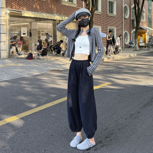 La Chapelle White Washed Cotton Lantern Pants Womens Autumn New Style Balloon Harlan Pants High Waist Loose Fit Casual Trousers