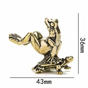 Antique Brass Zen Frog Statue Incense Burner Handmade Copper Animal Sculpture Vintage Home Desk Decorations Meditation Ornament