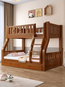HDB Solid Wood Bed Large Load-Bearing Capacity Double Decker Bed Multifunction Bunk Bed For Adult