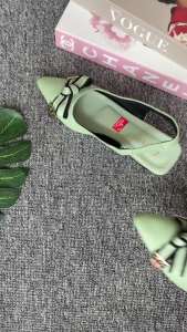 Sepatu wanita pita depan 3 cm | heels mules pesta hak tahu kekinian | sandal bustong wanita pesta | sandal wanita kekinian |sendal pesta wanita