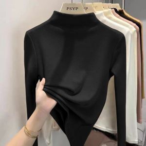 Lieoyuarn | Thick Warmth Half-High Collar Long Sleeve Tunic for Autumn Winter