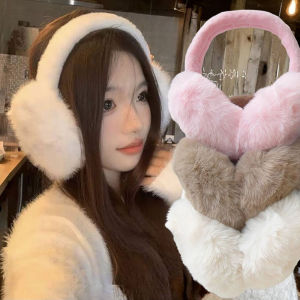 ที่ครอบหูบุขนแกะนุ่มบุขนสำหรับแฟชั่นสำหรับผู้หญิงกลางแจ้งที่ครอบเครื่องป้องกันหูผ้าปิดหน้าฤดูหนาว