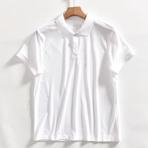 เสื้อโปโลแขนสั้นผ้าไหมน้ำแข็งสำหรับผู้ชาย ระบายอากาศได้ดี ทรงหลวม สไตล์ลำลอง ฤดูร้อน 2024 โพลีเอสเตอร์ผสมไนลอน