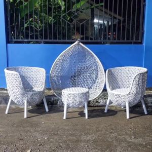 Kursi Rotan Ayunan Gantung Pear Rotan Sintetis / Rattan Synthethic Hanging Chair / Kursi Goyang Minimalis