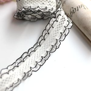 White Lace Elastic Band Hollow out Ear Mushroom Trim Decorative Clothing Accessories Bobbin Lace Lolita Supplementary Material