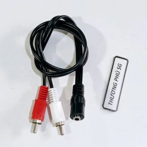 Cáp âm thanh 2 AV ra 3.5 ly Cái / 2 đầu AV đực ra 1 đầu 3.5 Ly Cái dài 50Cm