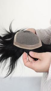 Breathable 60# Lace With Npu Men Toupee Human Hairpiece Undetectable Male Hair Wig Hair Replacement System Unit Mens Prosthesis