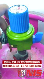 Nis Paket Selang Gas 5 Lapis (Lapis Kawat Baja) + Regulator Gas Klik Lock Tekanan Tinggi