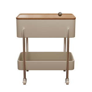 YIYOU | Chinese Creamy Style Side Table Cart Shelf Storage Trolley