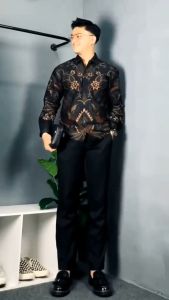 Batik Pria Lengan Panjang Kemeja Pria Dewasa Kemeja Lengan Panjang