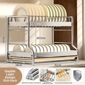SUOBAI | Stainless Steel Dish Drainer Kitchen Organizer
